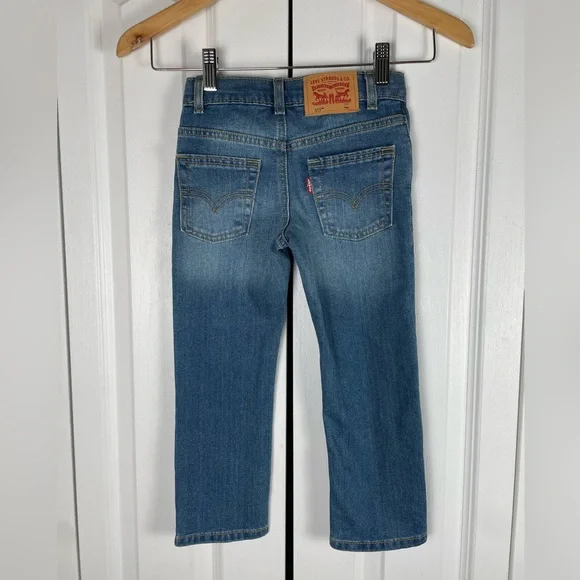 Levi’s Performance 511 Slim Jeans Boys Size 4 Blue Straight Leg Adjustable Waist - Picture 4 of 14